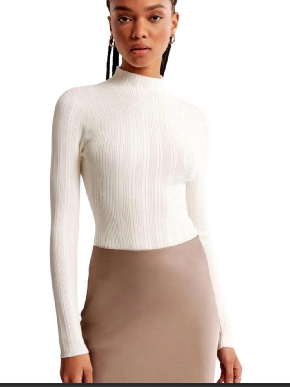 Abercrombie & Fitch Cream Ribbed Bodysuit